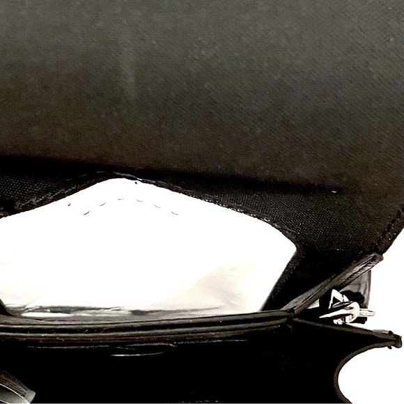 Black Vegan Touch Screen Phone Purse Wristlet Clutch Mini Bag RFID Card Wallet - Picture 12 of 16